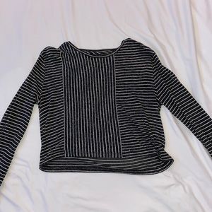 Top Shop striped crop long sleeve
